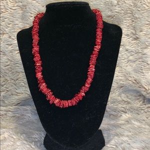 New red bead necklace